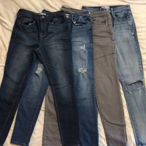 4 Pairs Mudd FLX Stretch High Rise Jeggings sz 9 Juniors